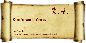 Komáromi Anna névjegykártya