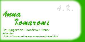 anna komaromi business card